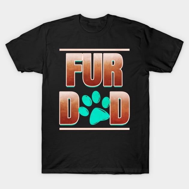 Cool Fur Dad With Cat Paw On Purrsday T-Shirt by SinBle